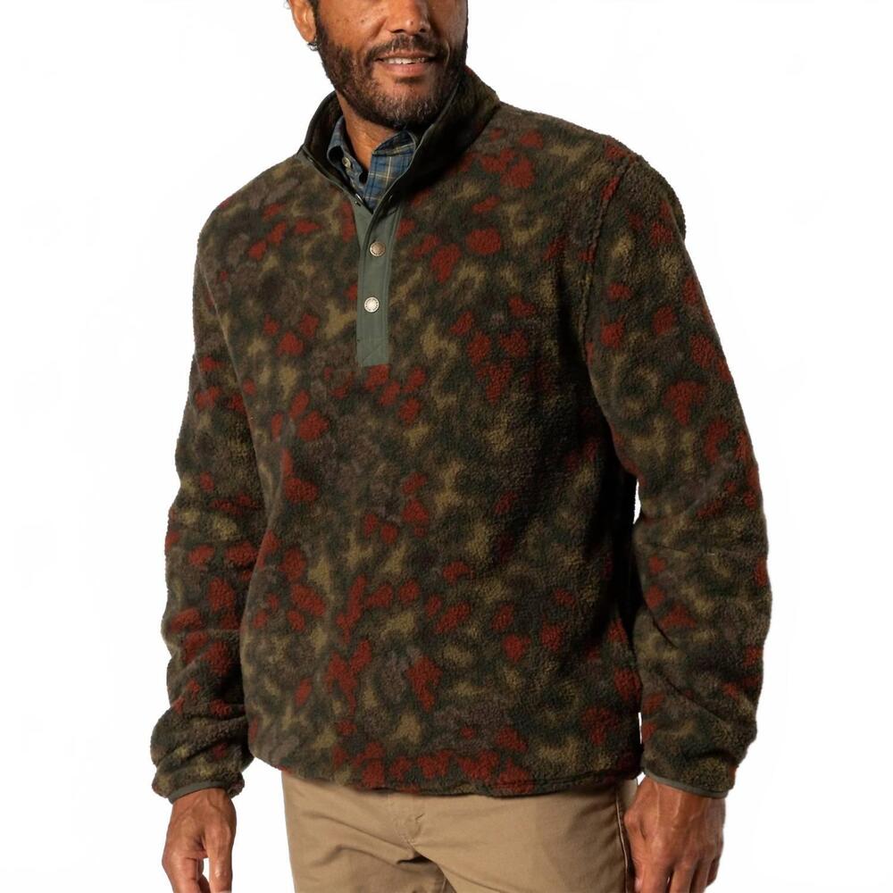 NEW DUCK HEAD long sleeve pineview fleece snap pullover in deep olive